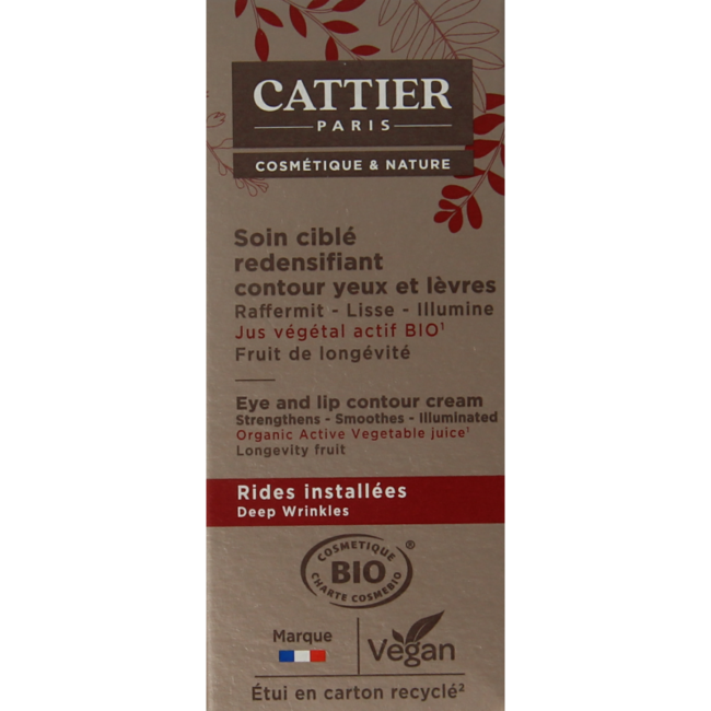 Cattier Soin contour yeux et lèvres bio 15 ml