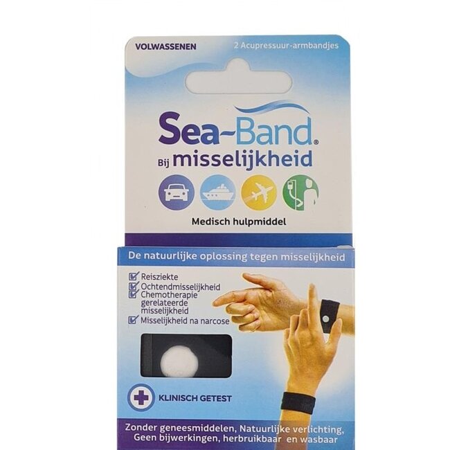 Sea Band Akupressur-Armband für Erwachsene, schwarz, 1 Paar