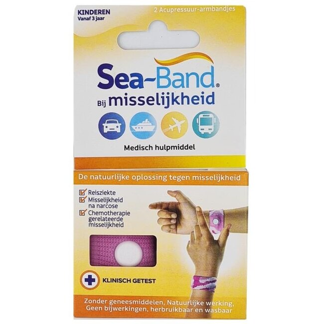 Sea-Band Wristbands for Children Pink 1 Pair