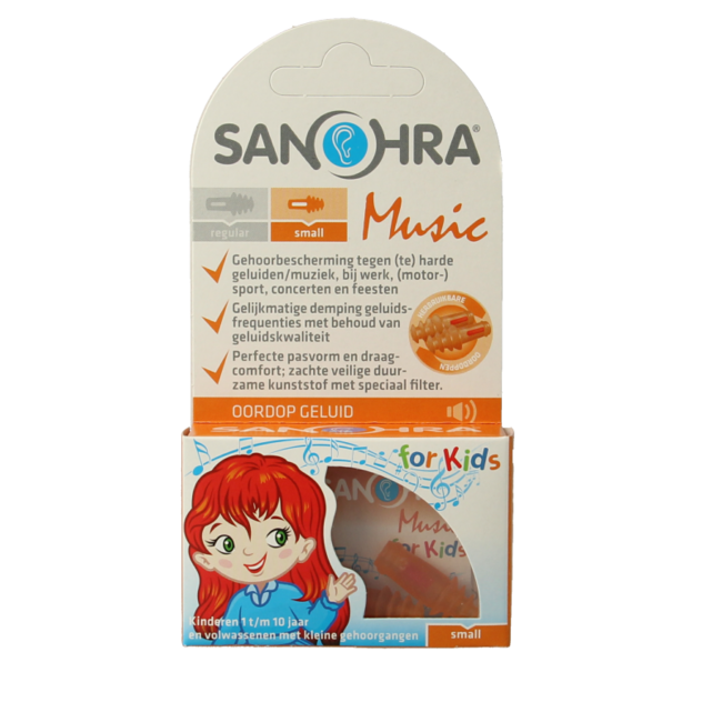 Sanohra Protector Auditivo Ruido Música Pequeño 1 Par