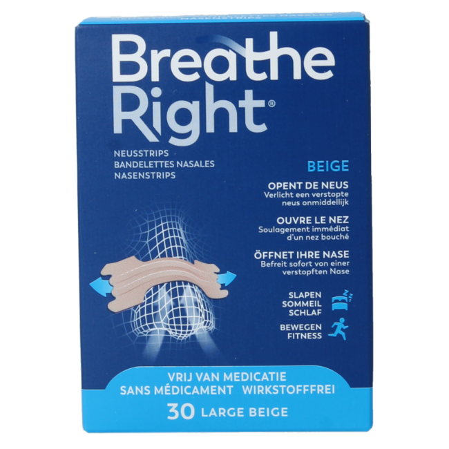 Strisce Nasali Breathe Right Large, 30 Pezzi