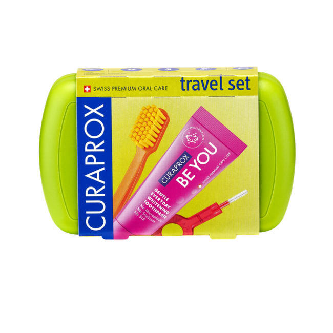 Set da Viaggio Curaprox per Igiene Orale, Verde, 1 Set