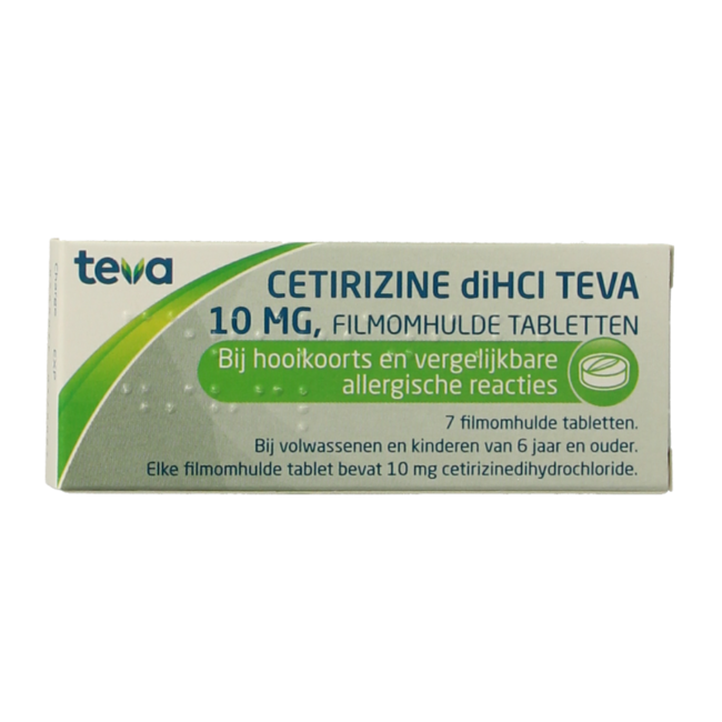Teva Cétirizine diHCl 10 mg 7 comprimés