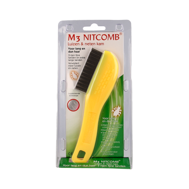 Nitcomb M3 Head Lice Comb for Long and Thin Hair - 1 Piece