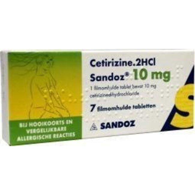 Sandoz Cétirizine 2HCl 10 mg 7 comprimés