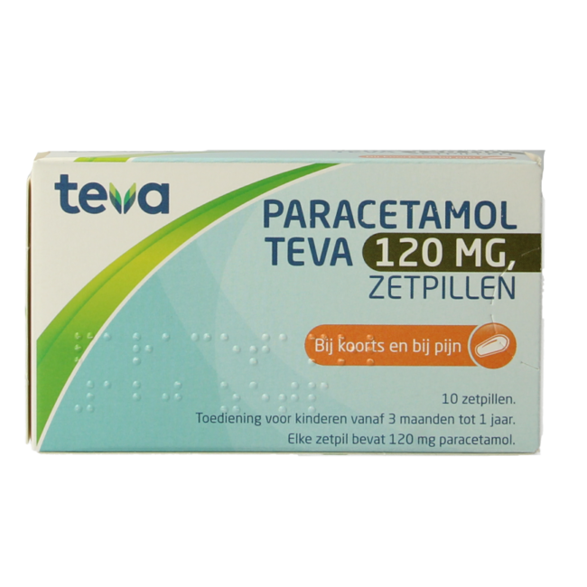 Teva Paracetamol 120 mg 10 supositorios