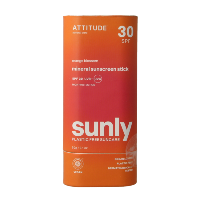 Sztyft z filtrem przeciwsłonecznym Attitude Sunly SPF30 Kwiat Pomarańczy 60 Gram