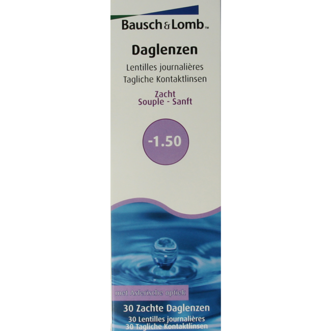 Soczewki jednodniowe Bausch & Lomb -1.50, 30 sztuk