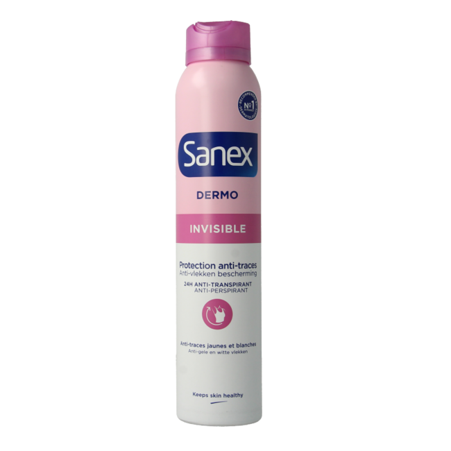 Desodorante en spray Sanex Dermo Invisible 200 Mililitros