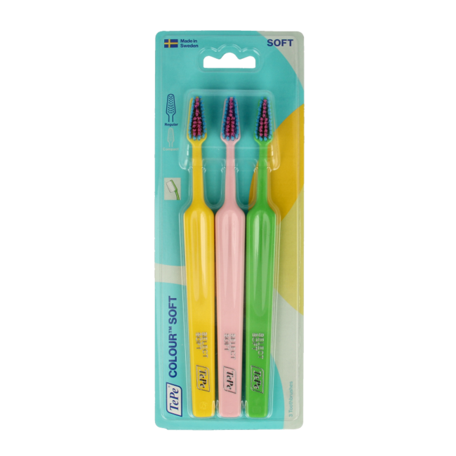 Cepillo de dientes Colour Soft pack de 3 unidades