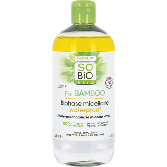 Woda micelarna dwufazowa wodoodporna So Bio Etic Bamboo 500 mililitrów