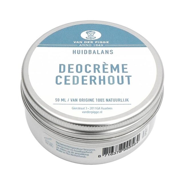 van der Pigge Huidbalans Deocreme Zeder 50 Milliliter