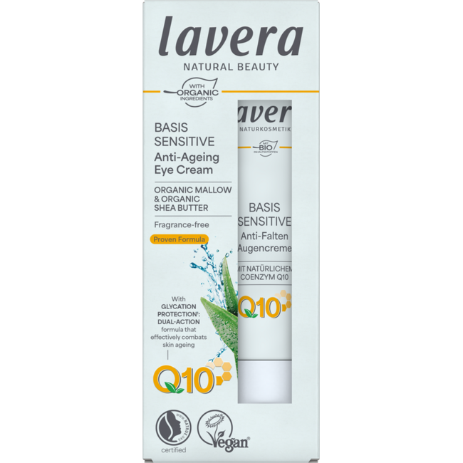 Crema contorno occhi Lavera Basis Sensitive Q10, 15 Millilitri