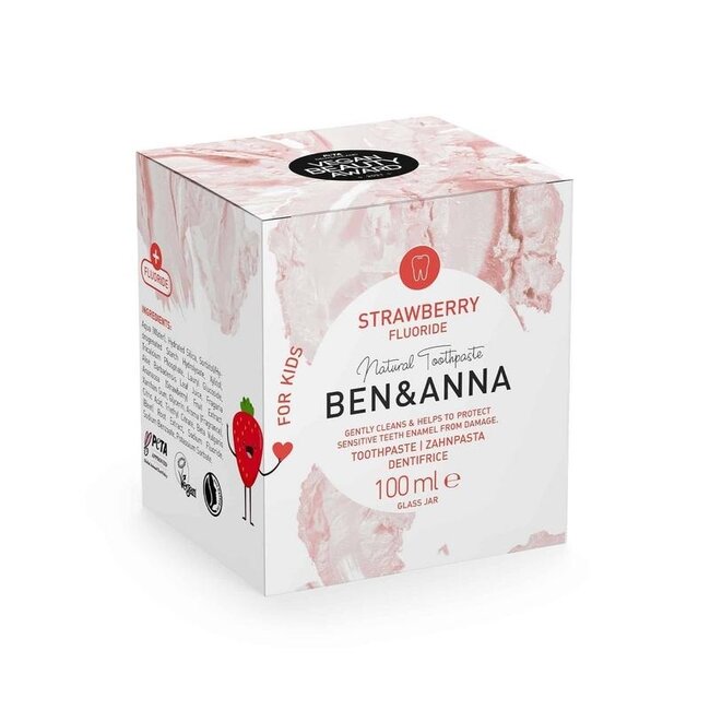 Ben & Anna Pasta de dientes de fresa con flúor 100 ml