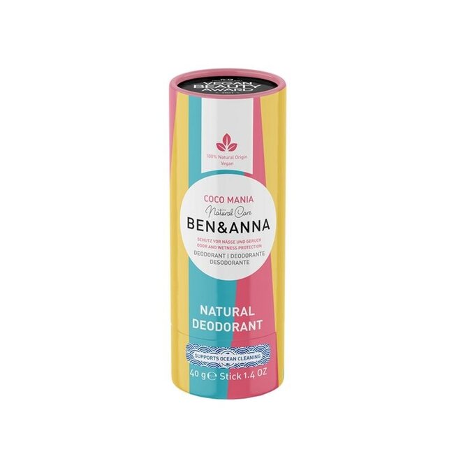 Ben & Anna Déodorant Coco Mania tube en carton 40 g