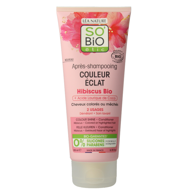 Odżywka So Bio Etic Colour & Shine z hibiskusem, 200 mililitrów