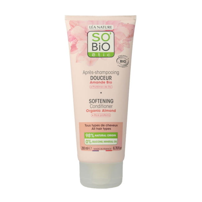 Après-shampoing So Bio Etic lait d'amande protéines de riz 200 millilitres