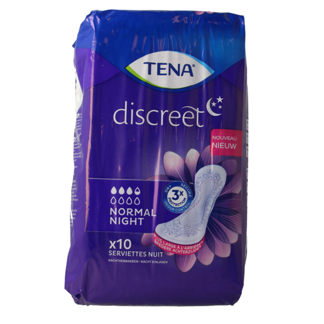 Tena Discreet Normal Night 10 Pack