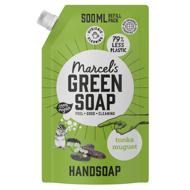 Marcel's Green Soap Savon pour les mains tonka & muguet recharge 500 millilitres