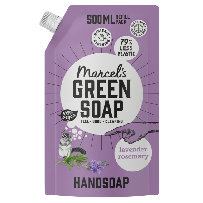 Mydło do rąk Marcel's Green Soap lawenda i rozmaryn, wkład uzupełniający 500 mililitrów
