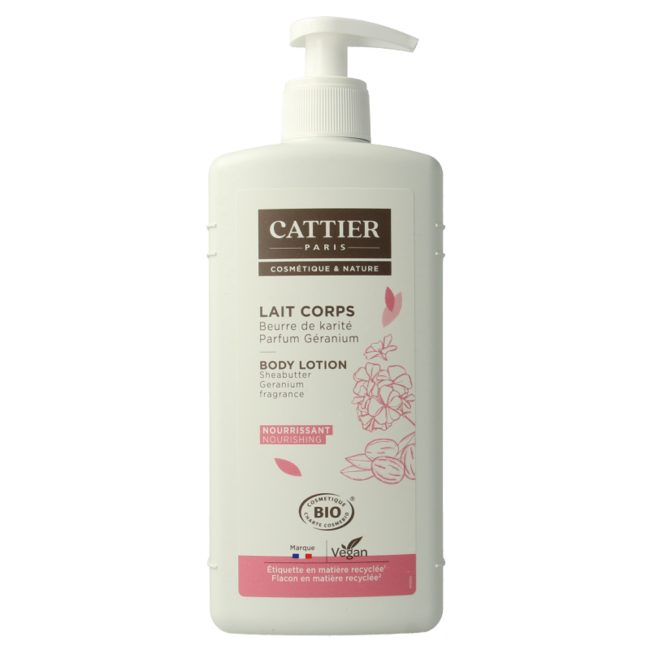 Cattier Leche corporal manteca de karité y geranio 500 ml