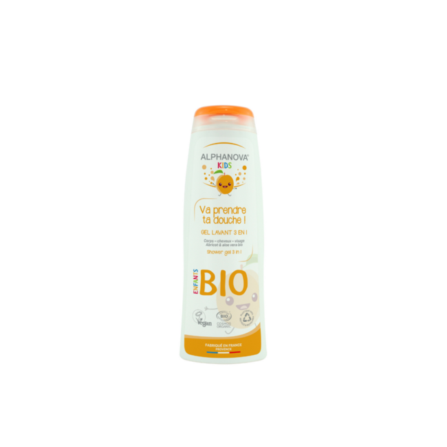 Alphanova Kids Bagnodoccia Bio Albicocca per Bambini 250 Millilitri