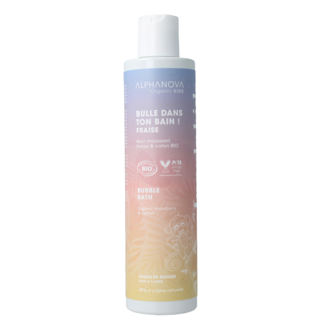Alphanova Kids Baño de burbujas bio fresa 250 ml