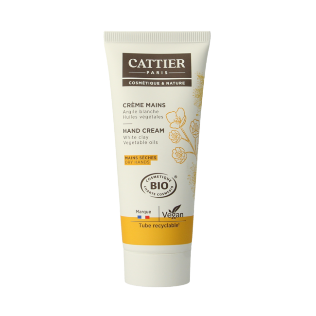 Cattier Handcreme witte klei 75 Milliliter