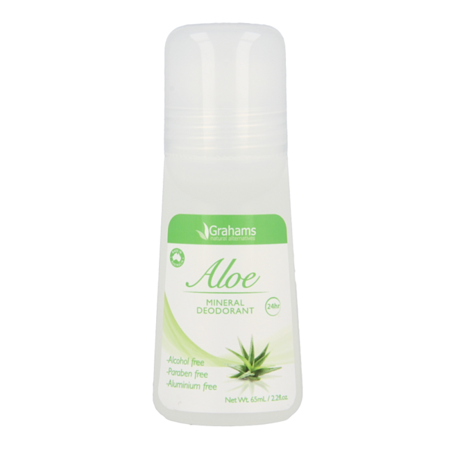 Grahams Deodorant Mineral Aloe 65 Milliliter