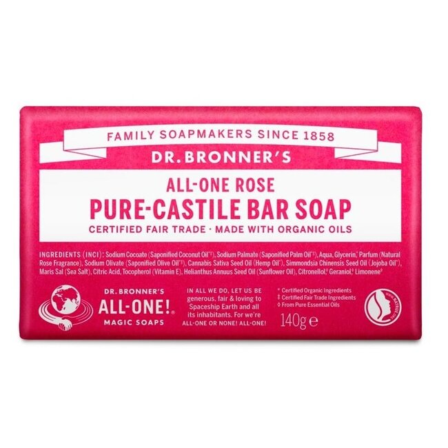 Saponetta Dr. Bronner's Rosa 140 Grammi