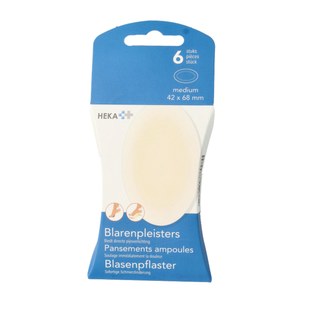 Plastry na pęcherze Heka, średnie, 42 x 68 mm, 6 sztuk