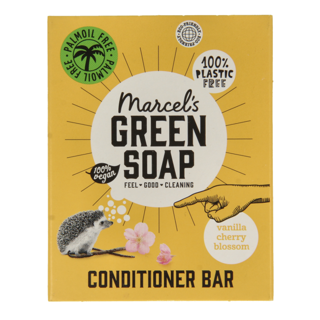 Après-shampoing solide Marcel's Green Soap vanille & fleur de cerisier 60 g