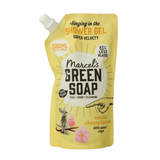 Żel pod prysznic Marcel's Green Soap wanilia i kwiat wiśni, wkład uzupełniający 500 mililitrów
