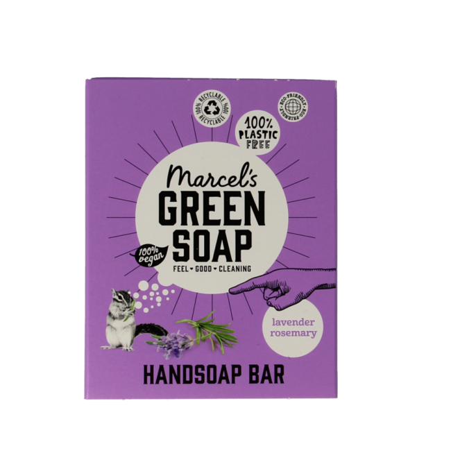 Marcel's Green Soap Jabón de manos en pastilla lavanda y romero 90 g