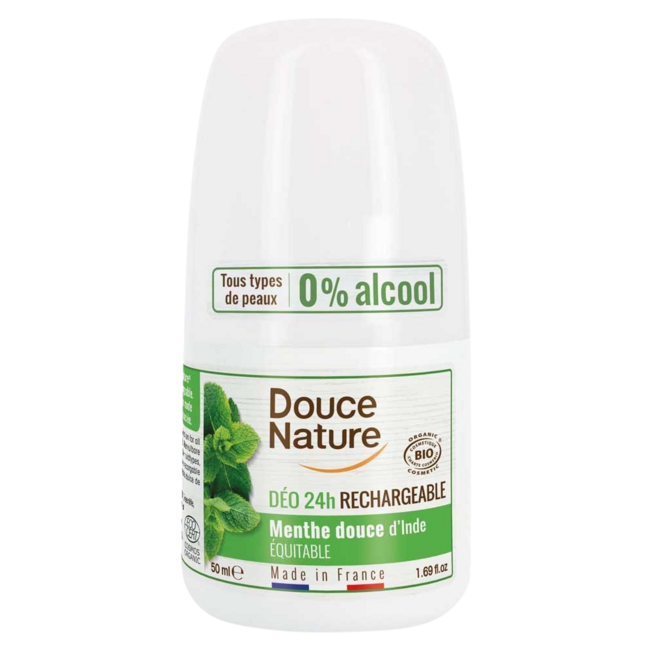 Douce Nature Deodorant roll on mint hervulbaar 50 Gram