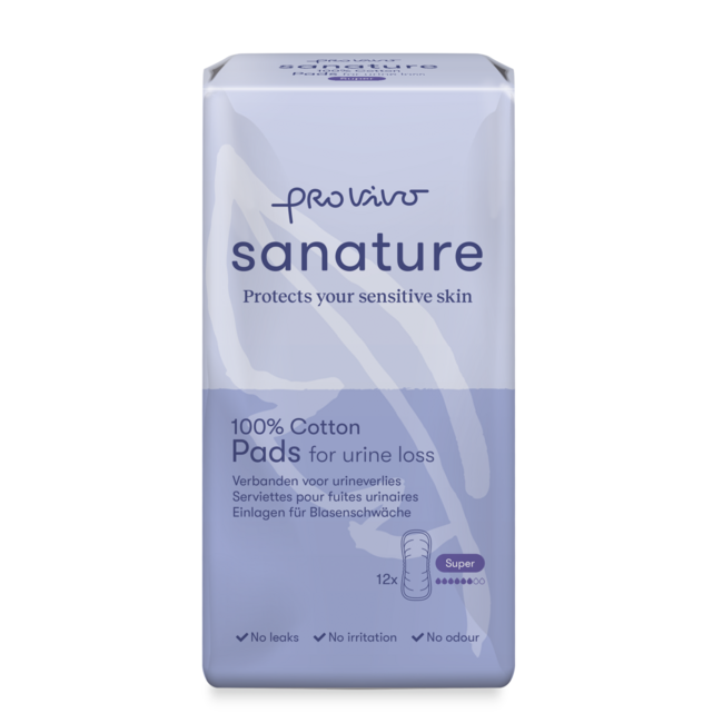 Wkładki na nietrzymanie moczu Sanature Pro Vivo Super, bawełniane, 12 sztuk