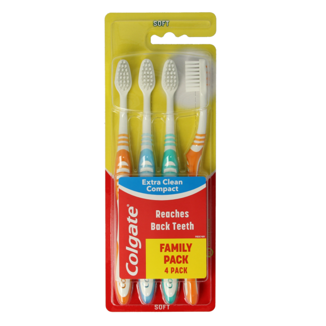 Colgate Zahnbürste Extra Clean Soft, 4 Stück