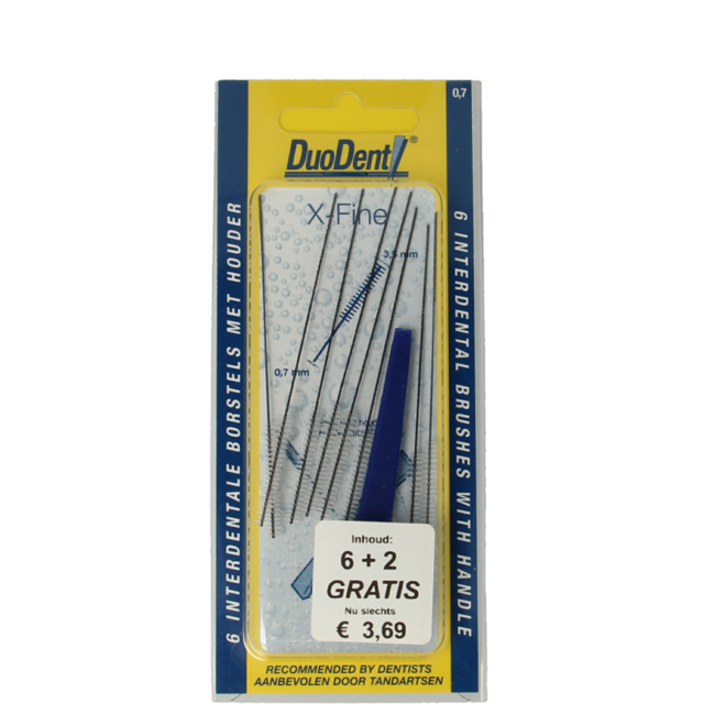 Szczoteczki międzyzębowe Duodent x-fine, 8 sztuk