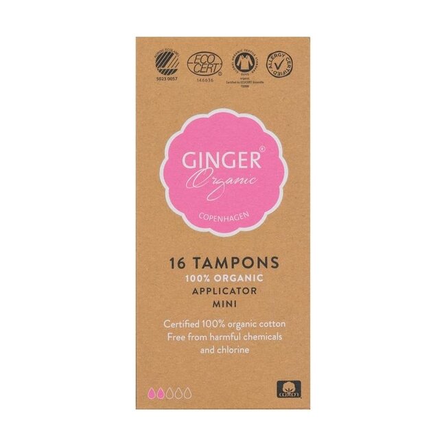 Tampon mini avec applicateur Ginger Organic 16 pièces