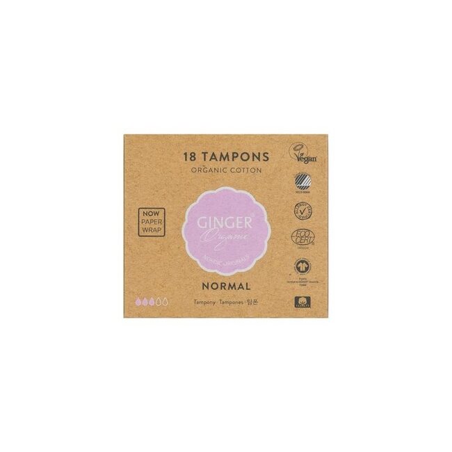 Ginger Organic Normal Tampons 18 Pieces
