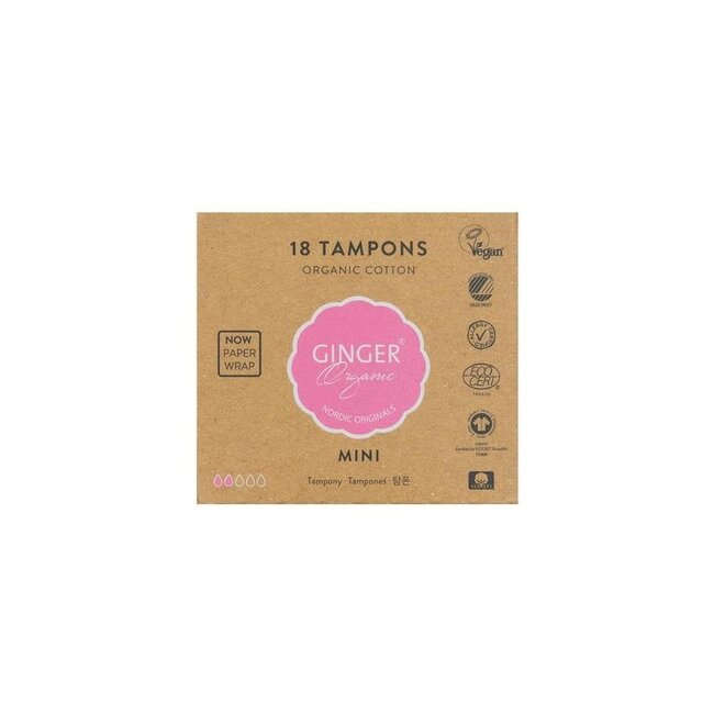 Ginger Organic Mini Tampons 18 Pack