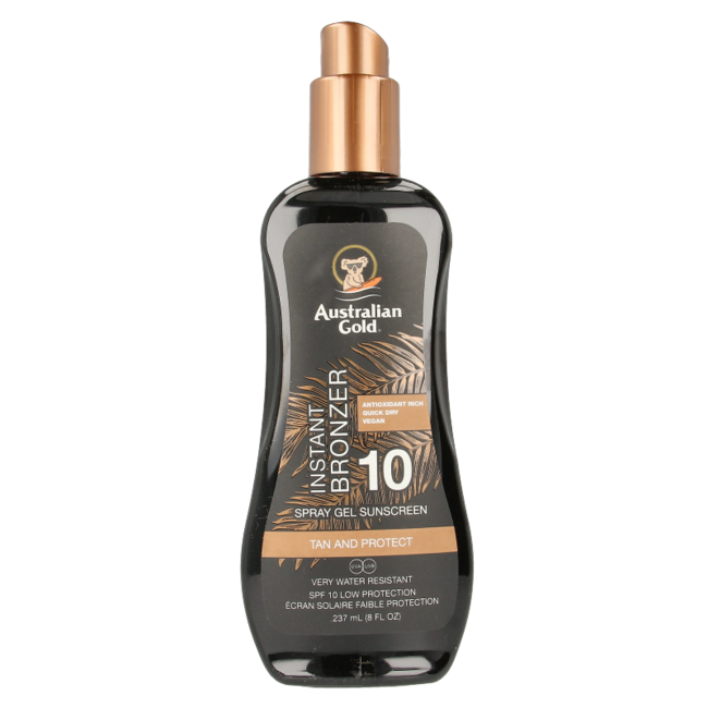 Australian Gold Spray Gel con Bronzer SPF10 237 Millilitri