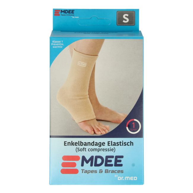 Emdee Elastische Knöchelbandage Größe S hautfarben 1 Stück