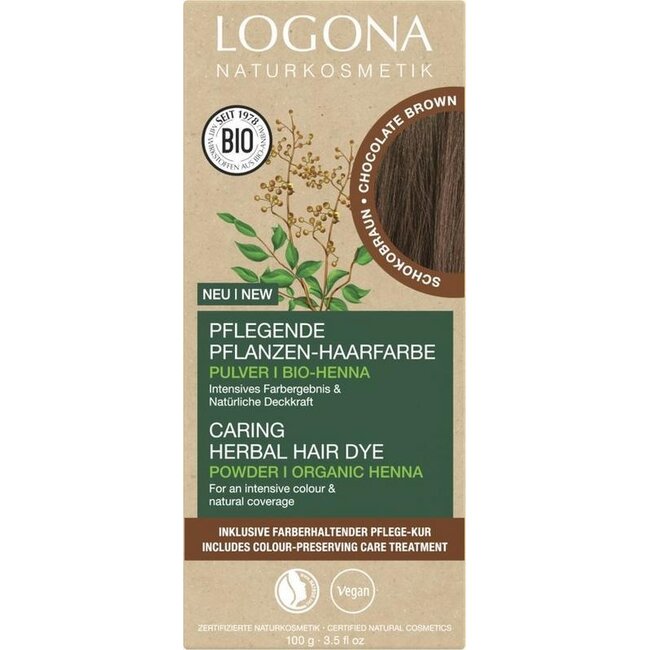 Tinta per Capelli Logona 091 Marrone Cioccolato 100 Grammi