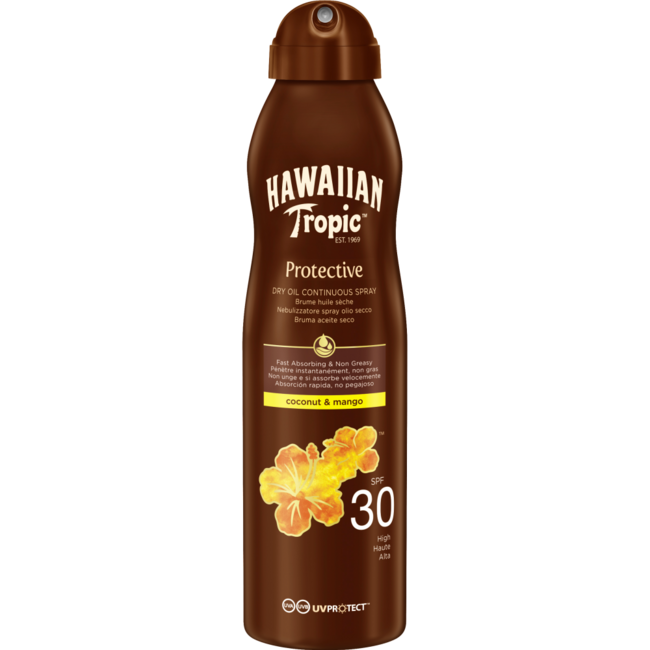 Hawaiian Tropic Protective Dry Oil Mango & Coconut Continuous Spray SPF30 180ml