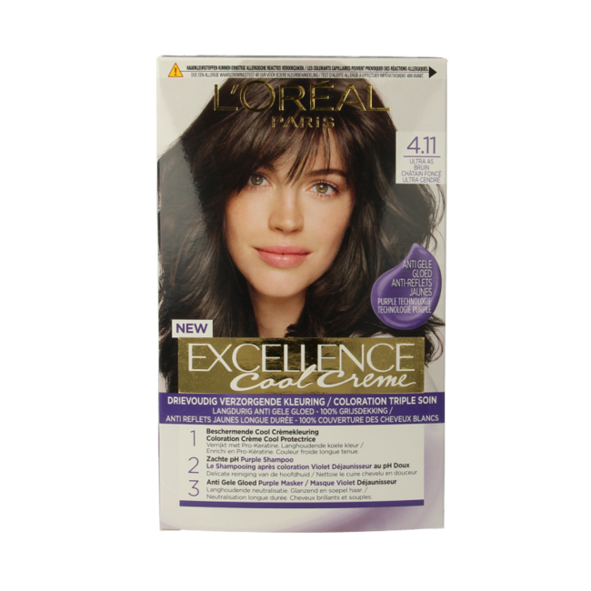 Excellence Cool Crème 4.11 castano ultra cenere 1 Pezzo