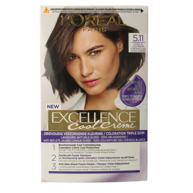 Excellence Cool creme 5.11 ultra as lichtbruin 1 Sachets