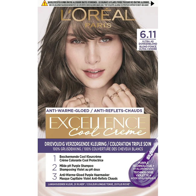 Excellence Cool Crème 6.11 Blond Foncé Ultra Cendré 1 Unité