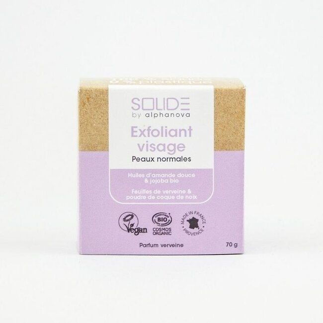 Alphanova Solide Exfoliante sólido bio almendra jojoba 70 g