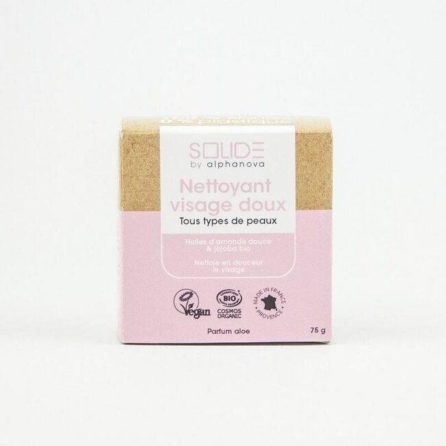 Alphanova Solide Limpiador facial sólido bio todo tipo de piel 75 g
